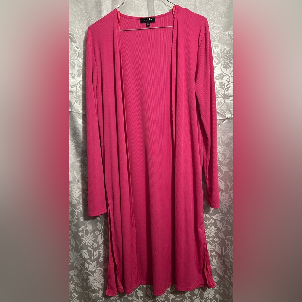 Julia by Love J Pink Long Sleeve Open Front Cardigan XL